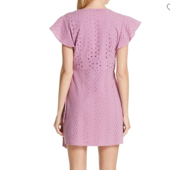 Dolan Pasty Eyelet Wrap Cap Sleeve Mini Dress - Picture 2 of 8